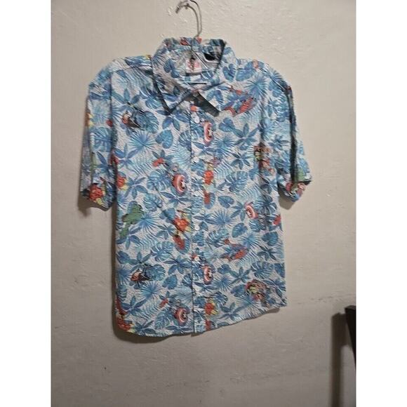 Marvel Avengers Hawaiian Print Button Up Shirt Men’s Small Short Sleeve Cotton - Picture 3 of 14